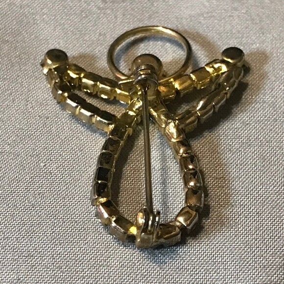 Vintage Crystal Angel Brooch / Lapel Pin - Picture 2 of 3